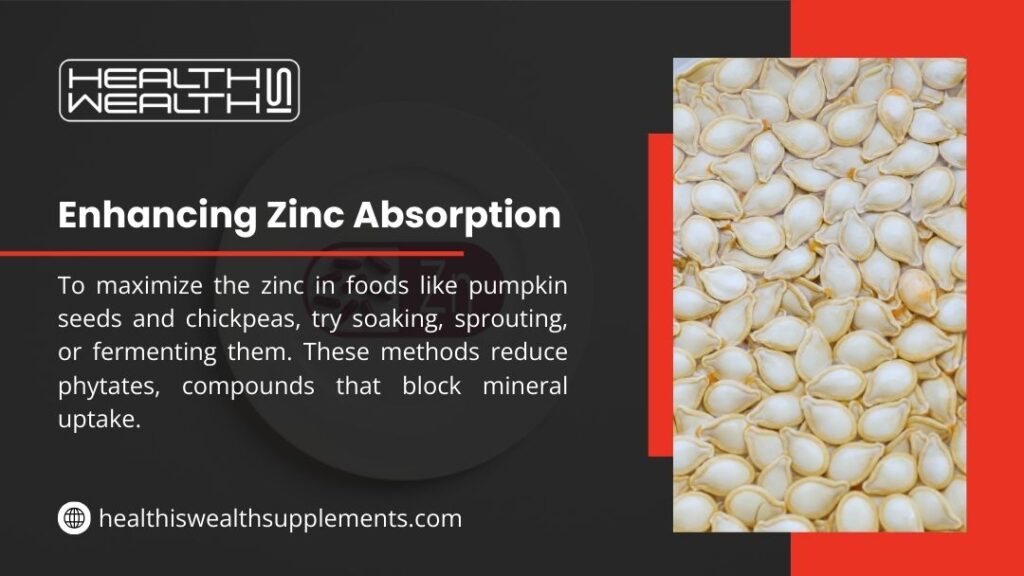 A close-up image of a large number of pumpkin seeds soaking in water, illustrating a method for enhancing zinc absorption.